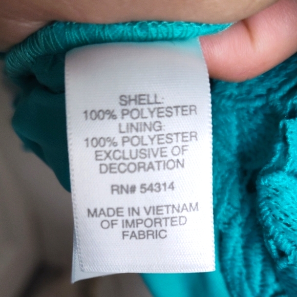 Elegant Teal Lace Dress - Picture 11 of 12